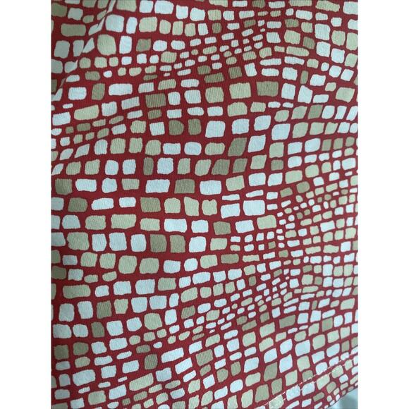 J McLaughlin Small Catalina Cloth Red Tan Blouse Tunic Top - Picture 5 of 5